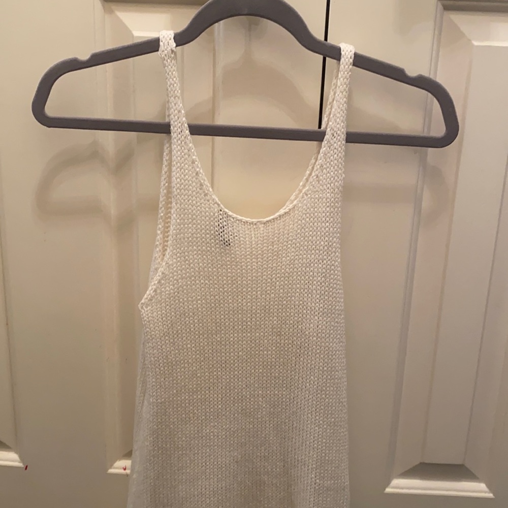 Women’s White Knitted Tank Top